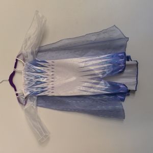 Disney Elsa fantasy play dress, size 4-6x, blue and white
